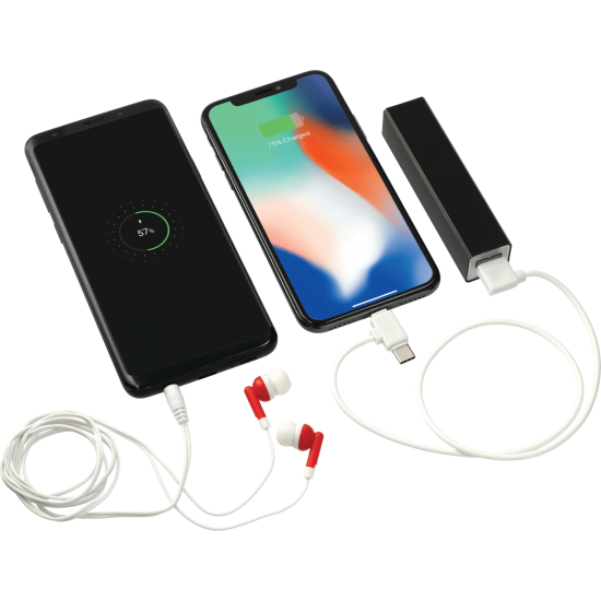 3-in-1 Charging Cable w/Colorful Earbuds