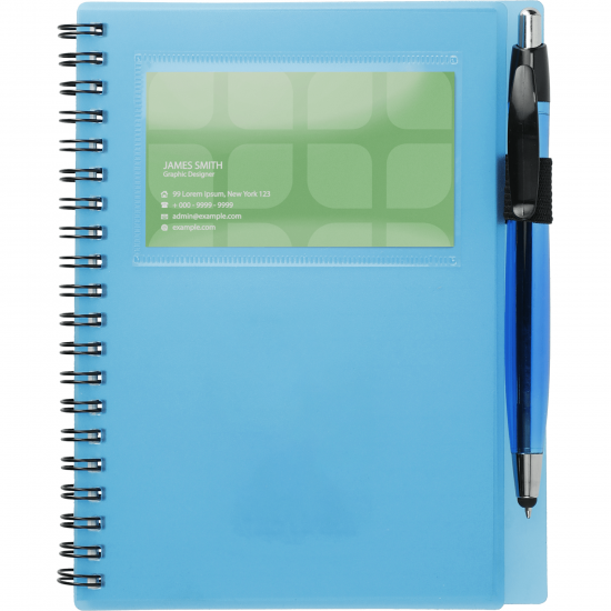5.5" x 7" Star Spiral Notebook with Pen