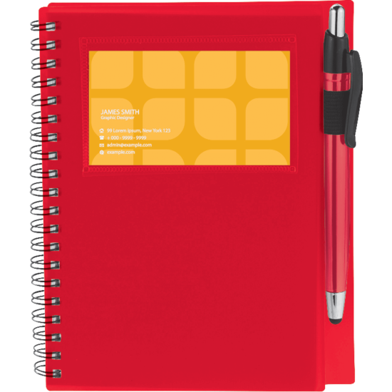 5.5" x 7" Star Spiral Notebook with Pen