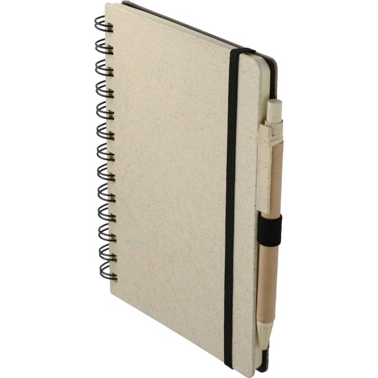 5" x 7" Wheat Straw Notebook With Pen