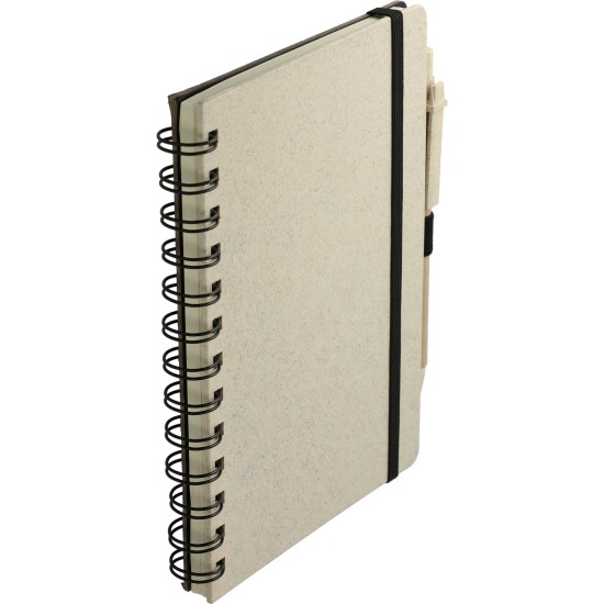 5" x 7" Wheat Straw Notebook With Pen