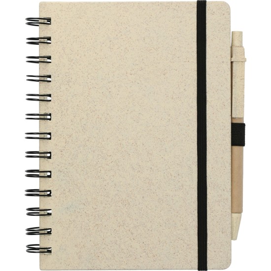 5" x 7" Wheat Straw Notebook With Pen