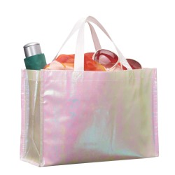 Iridescent Non-Woven Shopper Tote