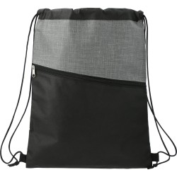 Cross Weave Zippered Drawstring Bag