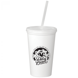 Miami 16oz Double-Wall Tumbler w/Straw