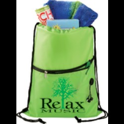 Insulated Zippered Drawstring Bag