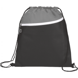 Slant Front Pocket Drawstring Bag