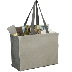 Recycled Cotton Contrast Side Shopper Tote