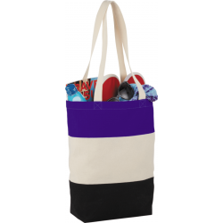 8oz Cotton Canvas Color Block Tote