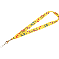 Full Color 1" Lanyard w/ Hook