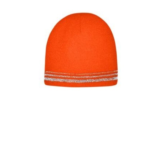 CornerStone Lined Enhanced Visibility with Reflective Stripes Beanie CS804