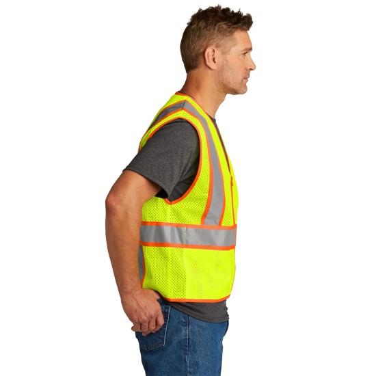 CornerStone ANSI 107 Class 2 Mesh Zippered Two-Tone Vest. CSV103