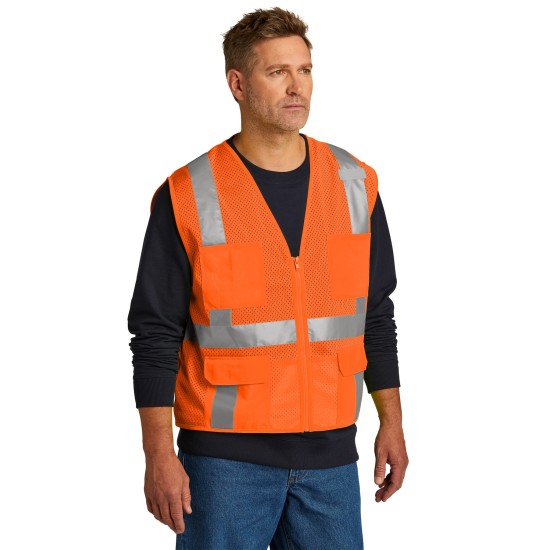 CornerStone ANSI 107 Class 2 Mesh Six-Pocket Zippered Vest. CSV104