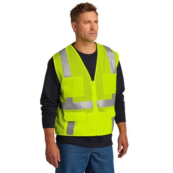 CornerStone ANSI 107 Class 2 Mesh Six-Pocket Zippered Vest. CSV104