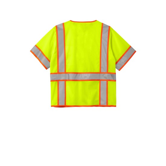 CornerStone ANSI 107 Class 3 Surveyor Mesh Zippered Two-Tone Short Sleeve Vest. CSV106