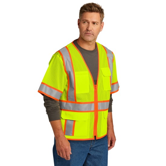 CornerStone ANSI 107 Class 3 Surveyor Mesh Zippered Two-Tone Short Sleeve Vest. CSV106