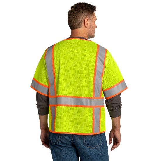 CornerStone ANSI 107 Class 3 Surveyor Mesh Zippered Two-Tone Short Sleeve Vest. CSV106