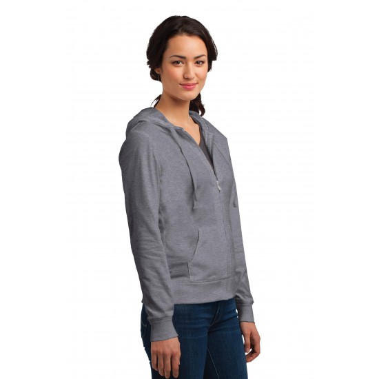 District® Women's Fitted Jersey Full-Zip Hoodie. DT2100