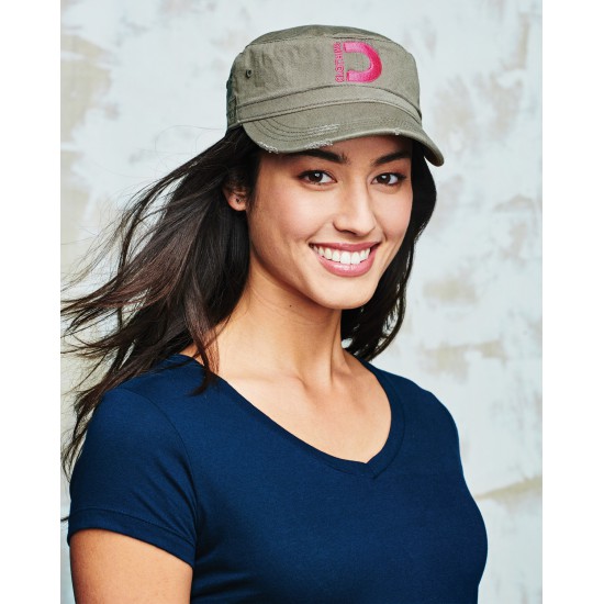 District® Distressed Military Hat.  DT605