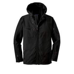 Port Authority® Textured Hooded Soft Shell Jacket. J706