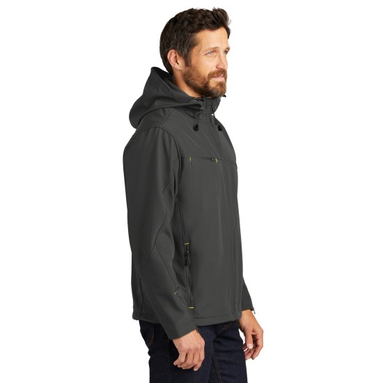 Port Authority® Textured Hooded Soft Shell Jacket. J706