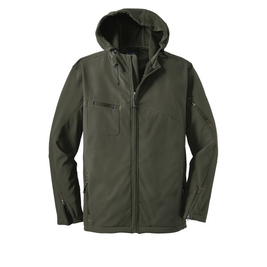 Port Authority® Textured Hooded Soft Shell Jacket. J706