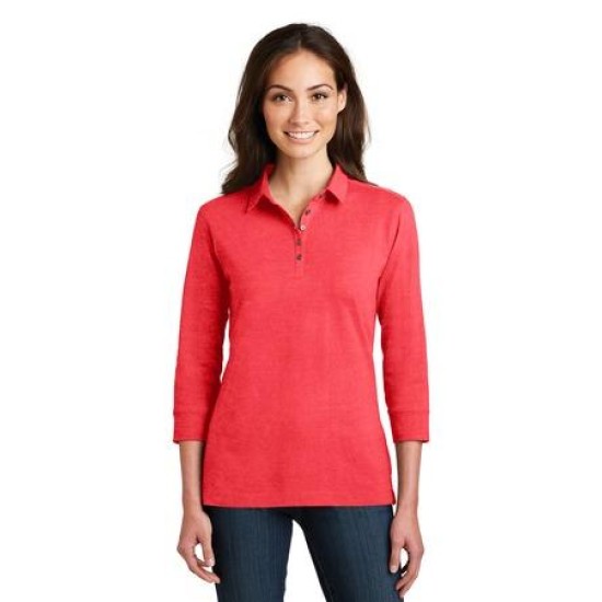 Port Authority® Ladies 3/4-Sleeve Meridian Cotton Blend Polo. L578