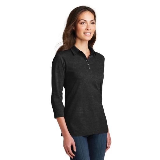 Port Authority® Ladies 3/4-Sleeve Meridian Cotton Blend Polo. L578