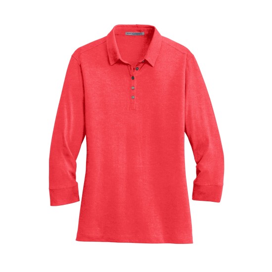 Port Authority® Ladies 3/4-Sleeve Meridian Cotton Blend Polo. L578