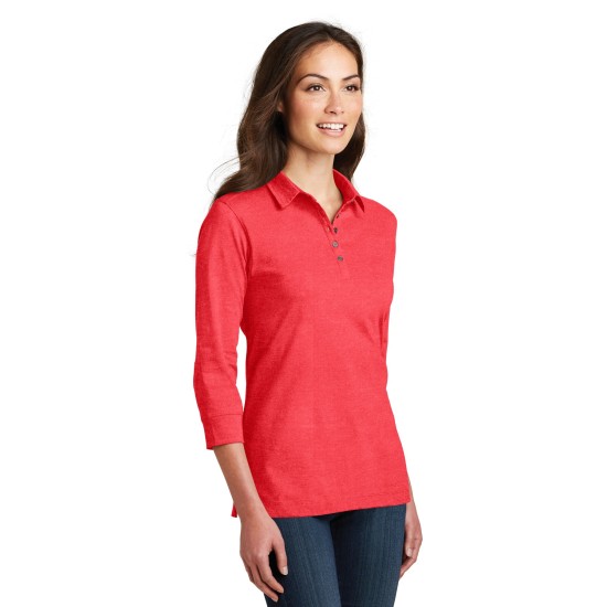 Port Authority® Ladies 3/4-Sleeve Meridian Cotton Blend Polo. L578