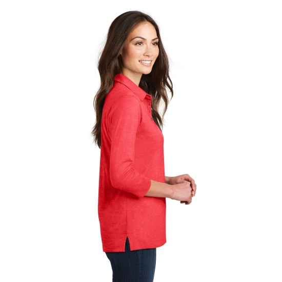 Port Authority® Ladies 3/4-Sleeve Meridian Cotton Blend Polo. L578