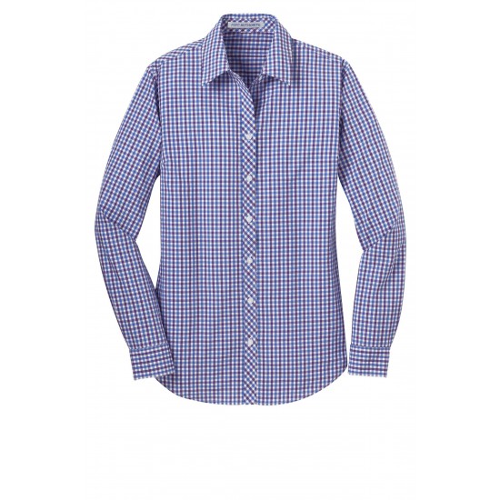 Port Authority® Ladies Long Sleeve Gingham Easy Care Shirt. L654