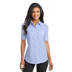 Port Authority® Ladies Short Sleeve SuperPro™ Oxford Shirt. L659