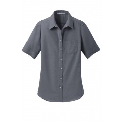 Port Authority® Ladies Short Sleeve SuperPro™ Oxford Shirt. L659