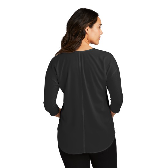 Port Authority® Ladies Concept 3/4-Sleeve Soft Split Neck Top. LK5433