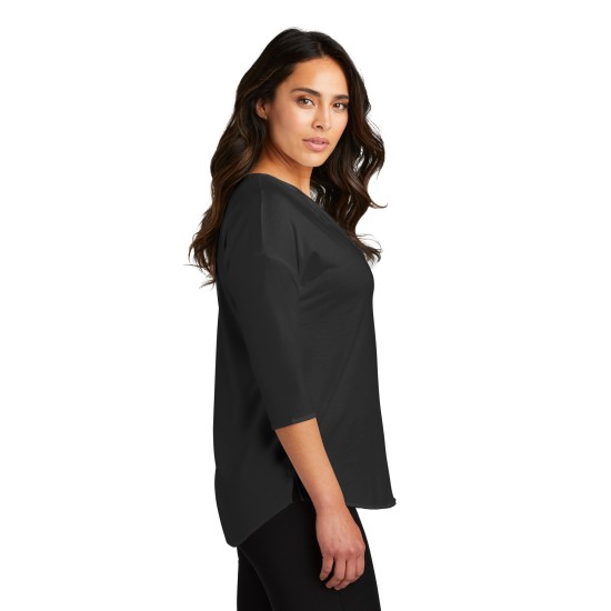 Port Authority® Ladies Concept 3/4-Sleeve Soft Split Neck Top. LK5433