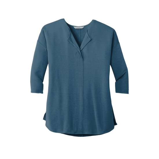 Port Authority® Ladies Concept 3/4-Sleeve Soft Split Neck Top. LK5433