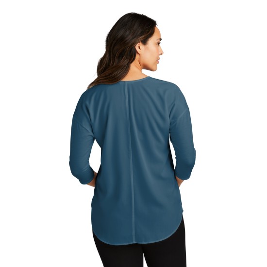 Port Authority® Ladies Concept 3/4-Sleeve Soft Split Neck Top. LK5433