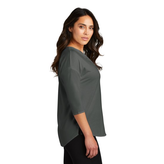 Port Authority® Ladies Concept 3/4-Sleeve Soft Split Neck Top. LK5433