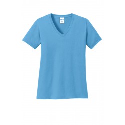 Port & Company® Ladies Core Cotton V-Neck Tee. LPC54V