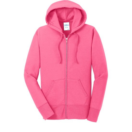 Port & Company® Ladies Core Fleece Full-Zip Hooded Sweatshirt. LPC78ZH