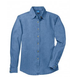 Port & Company® - Ladies Long Sleeve Value Denim Shirt.  LSP10