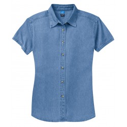 Port & Company® - Ladies Short Sleeve Value Denim Shirt.  LSP11