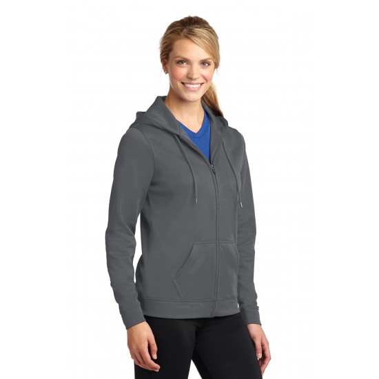 Sport-Tek Ladies Sport-Wick Fleece Full-Zip Hooded Jacket. LST238