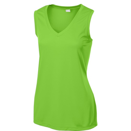 Sport-Tek Ladies Sleeveless PosiCharge Competitor V-Neck Tee. LST352