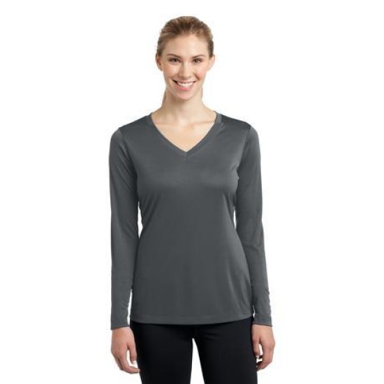 Sport-Tek Ladies Long Sleeve PosiCharge Competitor V-Neck Tee. LST353LS