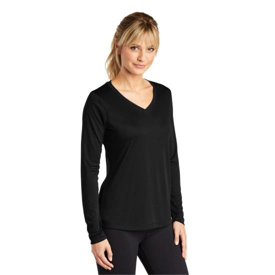 Sport-Tek Ladies Long Sleeve PosiCharge Competitor V-Neck Tee. LST353LS