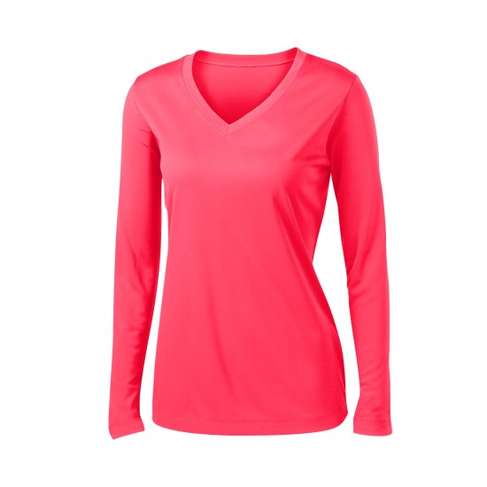 Sport-Tek Ladies Long Sleeve PosiCharge Competitor V-Neck Tee. LST353LS