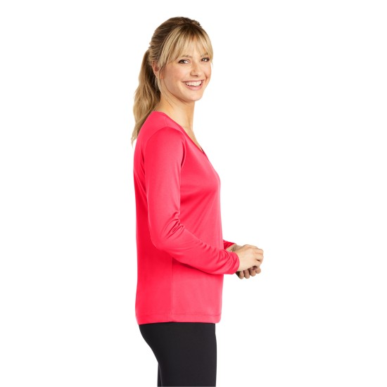 Sport-Tek Ladies Long Sleeve PosiCharge Competitor V-Neck Tee. LST353LS