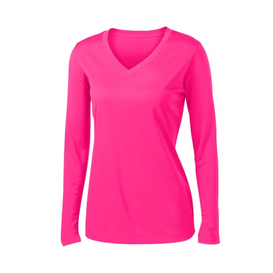 Sport-Tek Ladies Long Sleeve PosiCharge Competitor V-Neck Tee. LST353LS